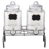 Drink Dispenser 1.5 Gal Beverage Dispenser for Parties Glass with Stand 2PCS
