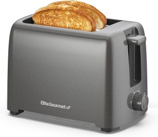 Touch 2 Slice Toaster, 6 Toast Settings & Cancel Function, Extra Wide 1.25' Slots Easily Fits Breads, English Muffins, Bagels & Waffles, Gunmetal Gray