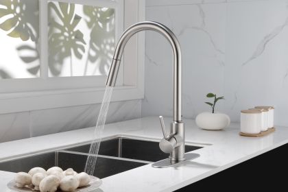 Kitchen Faucet with Pull Down Sprayer (Color: Brushed Nickel)