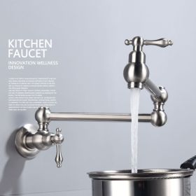Folding faucet Pot Filler Faucet Wall Mount RT (Color: Nickel)