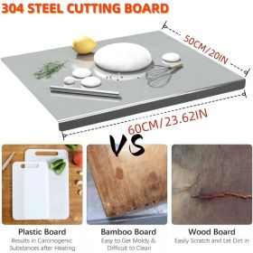 XXL 304 Stainless Steel Cutting Board  Anti-Slip & Mildew-Proof! No More Moldy Wooden Boards | Heavy-Duty & Food-Safe, Easy to Clean – Chop Meat (size: 40cm*60cm)