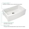 White Undermount Farmhuose Ceramic Kitchen Sink, Deep Apron Single Bowl Farm Sink with Bottom Grid